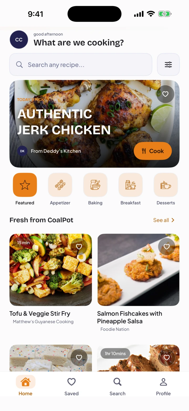 CoalPot: Caribbean recipes and guided cooking